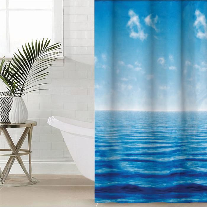 Штора для ванной комнаты «Море», 180×180 см, полиэстер