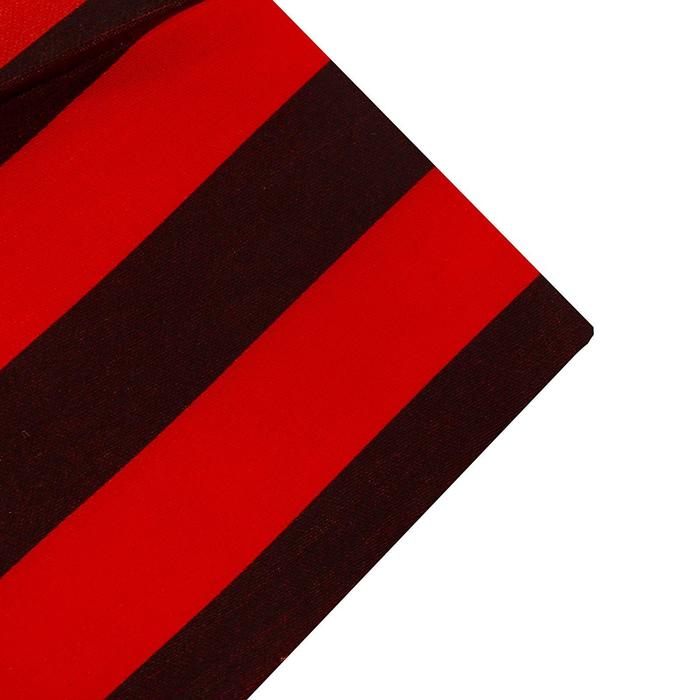Ткань атлас красно-черная полоса, ширина 150 см
