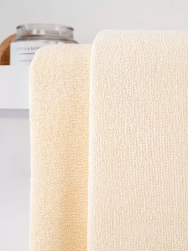 Махровое полотенце без бордюра (Серебристый)